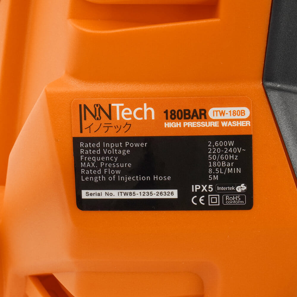 เครื่องฉีดน้ำแรงดันสูง INNTECH รุ่น TMW-180B 180 บาร์ 2600 วัตต์_5